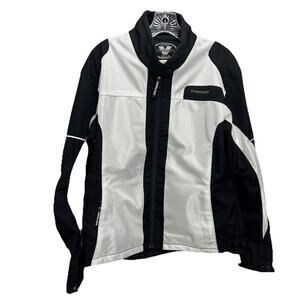 Victory USA Motorcycle Jacket Women's L White Black Lite Mesh Zip Up